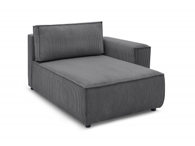 Méridienne avec accoudoir pour canapé modulable NIHAD tissu velours côtelé