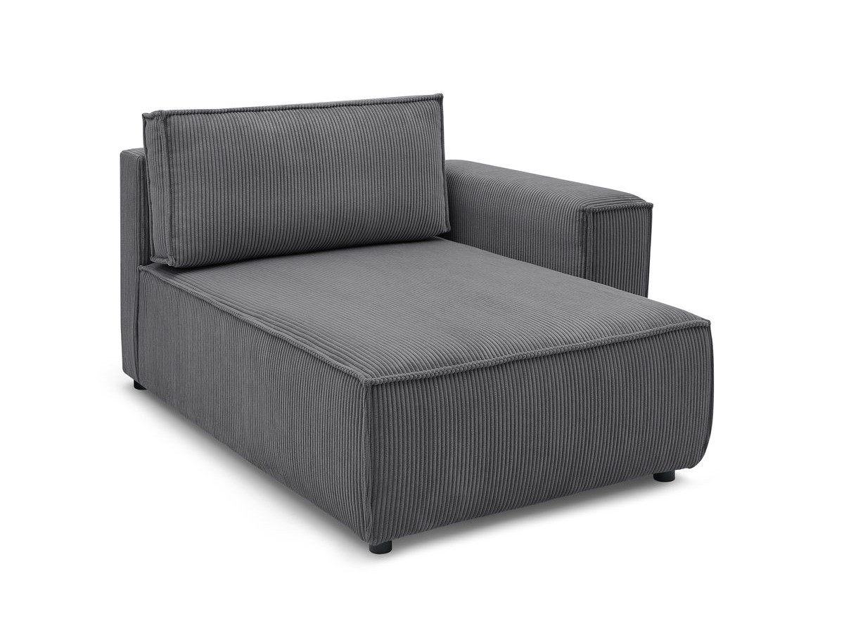 Méridienne avec accoudoir pour canapé modulable NIHAD tissu velours côtelé