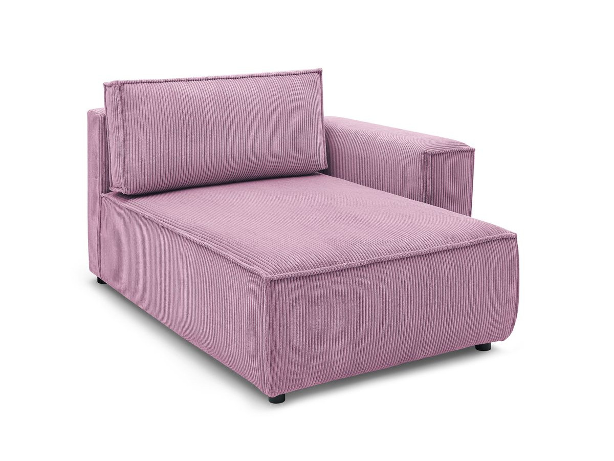 méridienne avec accoudoir pour canapé modulable nihad tissu velours côtelé de couleur violet