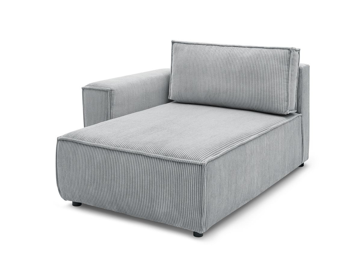 Méridienne avec accoudoir pour canapé modulable NIHAD tissu velours côtelé