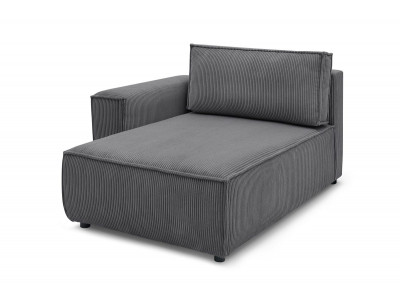 Méridienne avec accoudoir pour canapé modulable NIHAD tissu velours côtelé