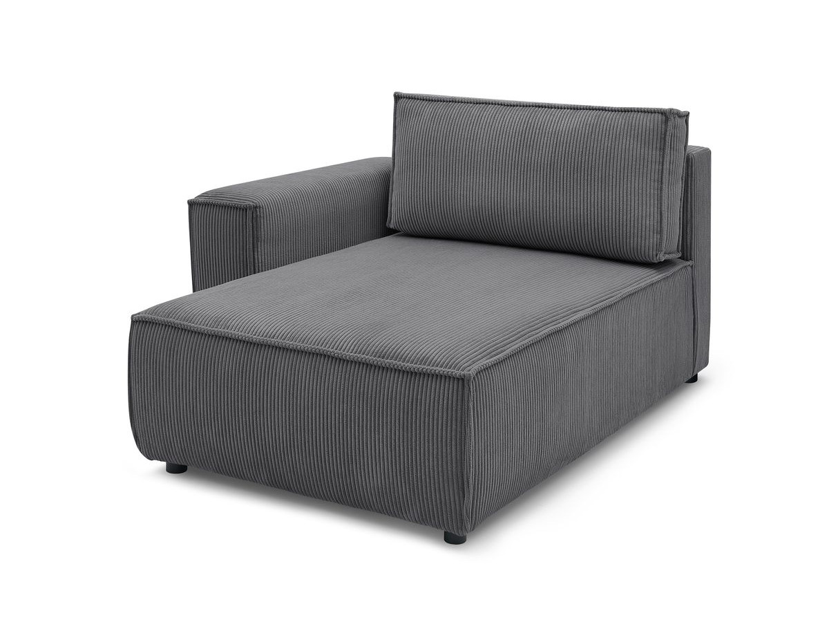 Chaise longue met armleuning voor NIHAD modulaire bank in corduroy stof