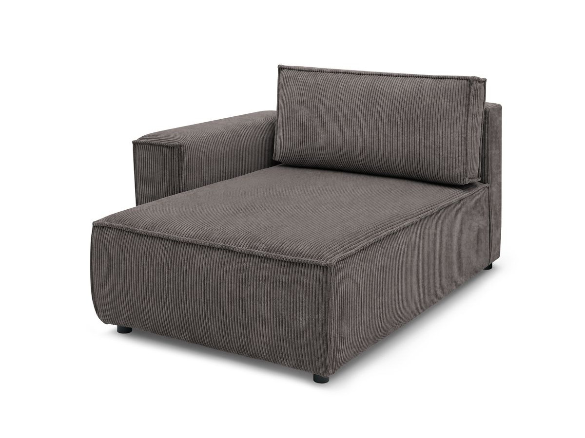 Méridienne avec accoudoir pour canapé modulable NIHAD tissu velours côtelé