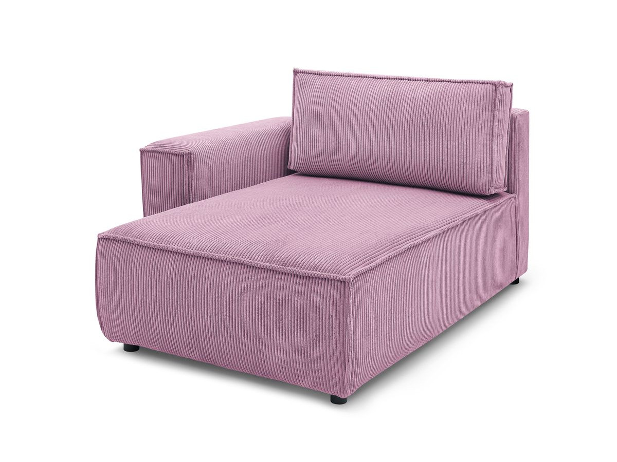chaise longue met armleuning voor nihad modulaire bank in corduroy stof gekleurd paars
