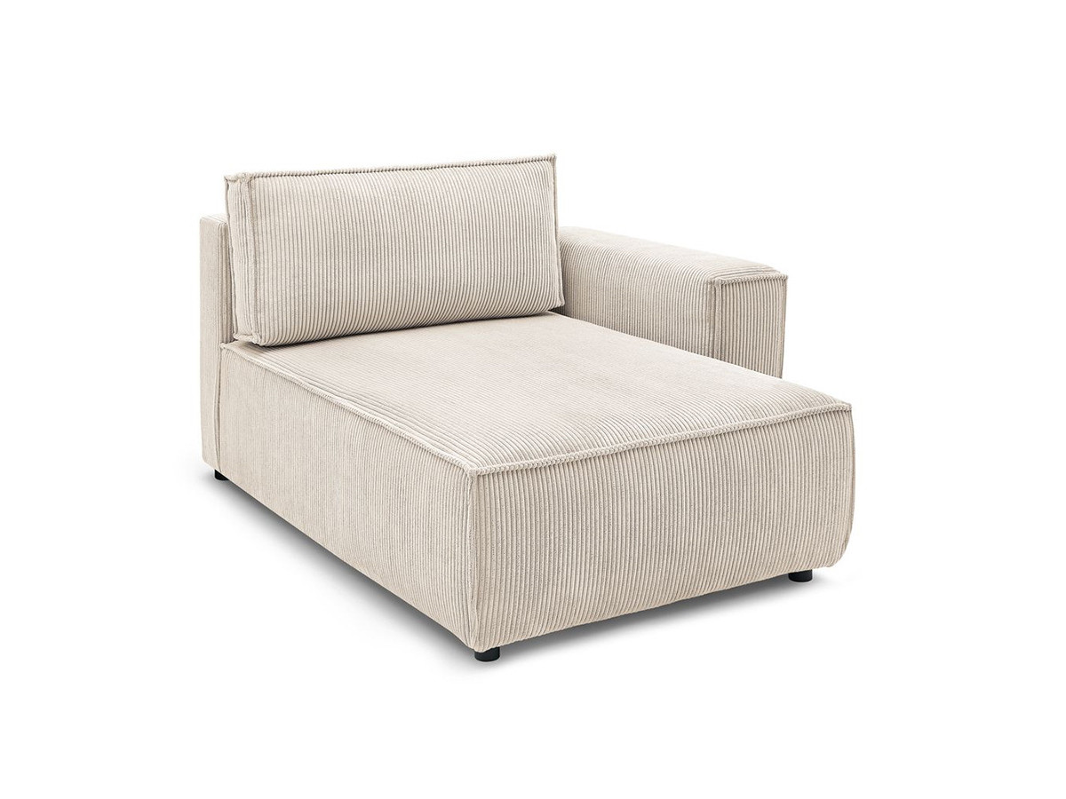 Méridienne avec accoudoir pour canapé modulable NIHAD tissu velours côtelé