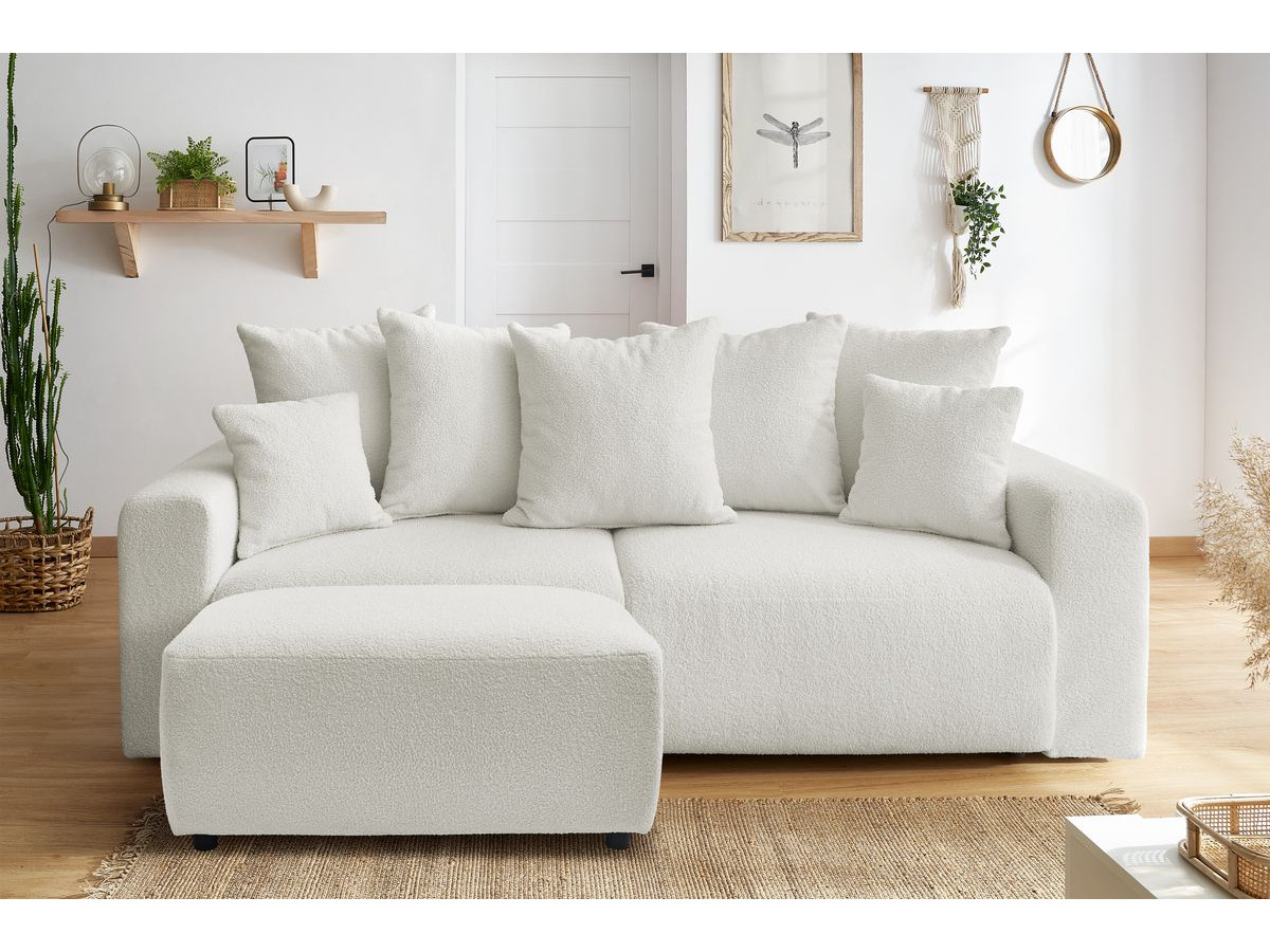 Pouf ENVY tissu bouclette doux