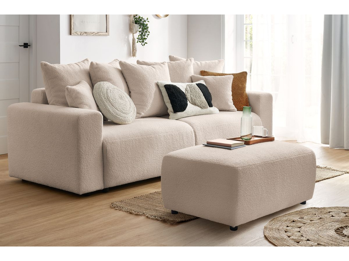 Pouf ENVY tissu bouclette doux