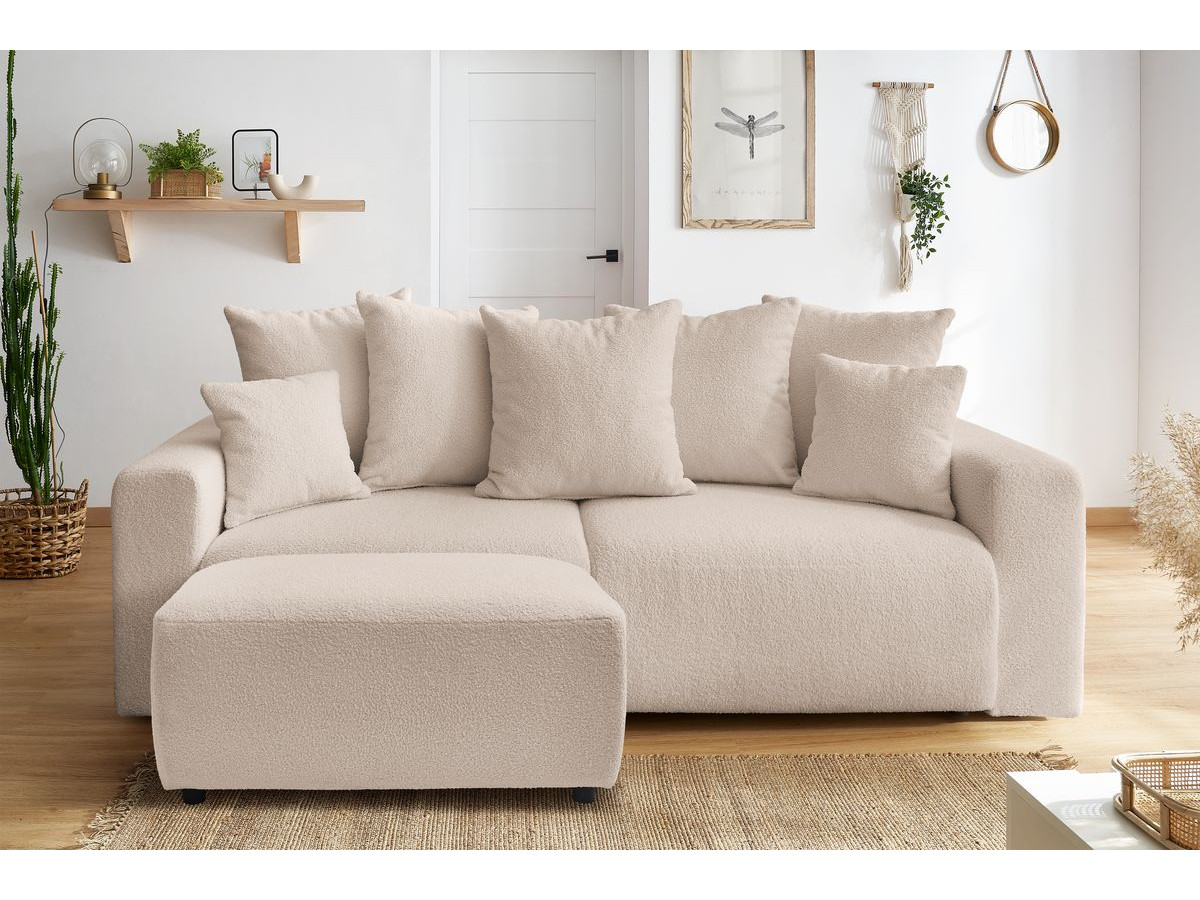 Pouf ENVY tissu bouclette doux