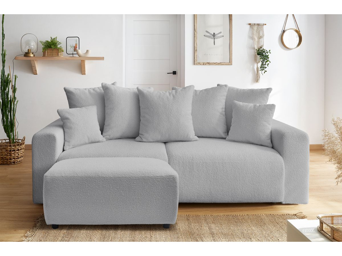 Pouf ENVY tissu bouclette doux