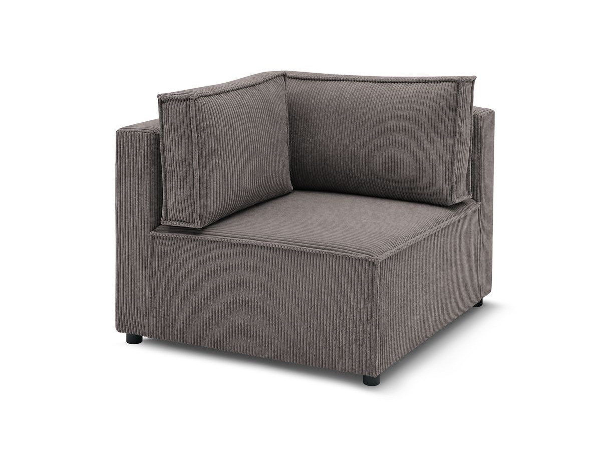 angle pour canapé modulable nihad tissu velours côtelé de couleur taupe