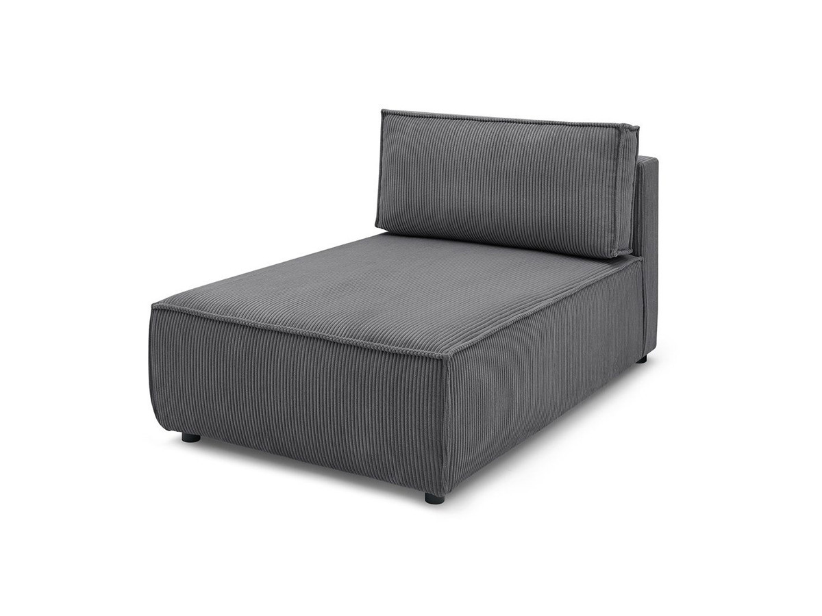 Méridienne sans accoudoir pour canapé modulable NIHAD tissu velours côtelé gris foncé   BOBOCHIC 1 places