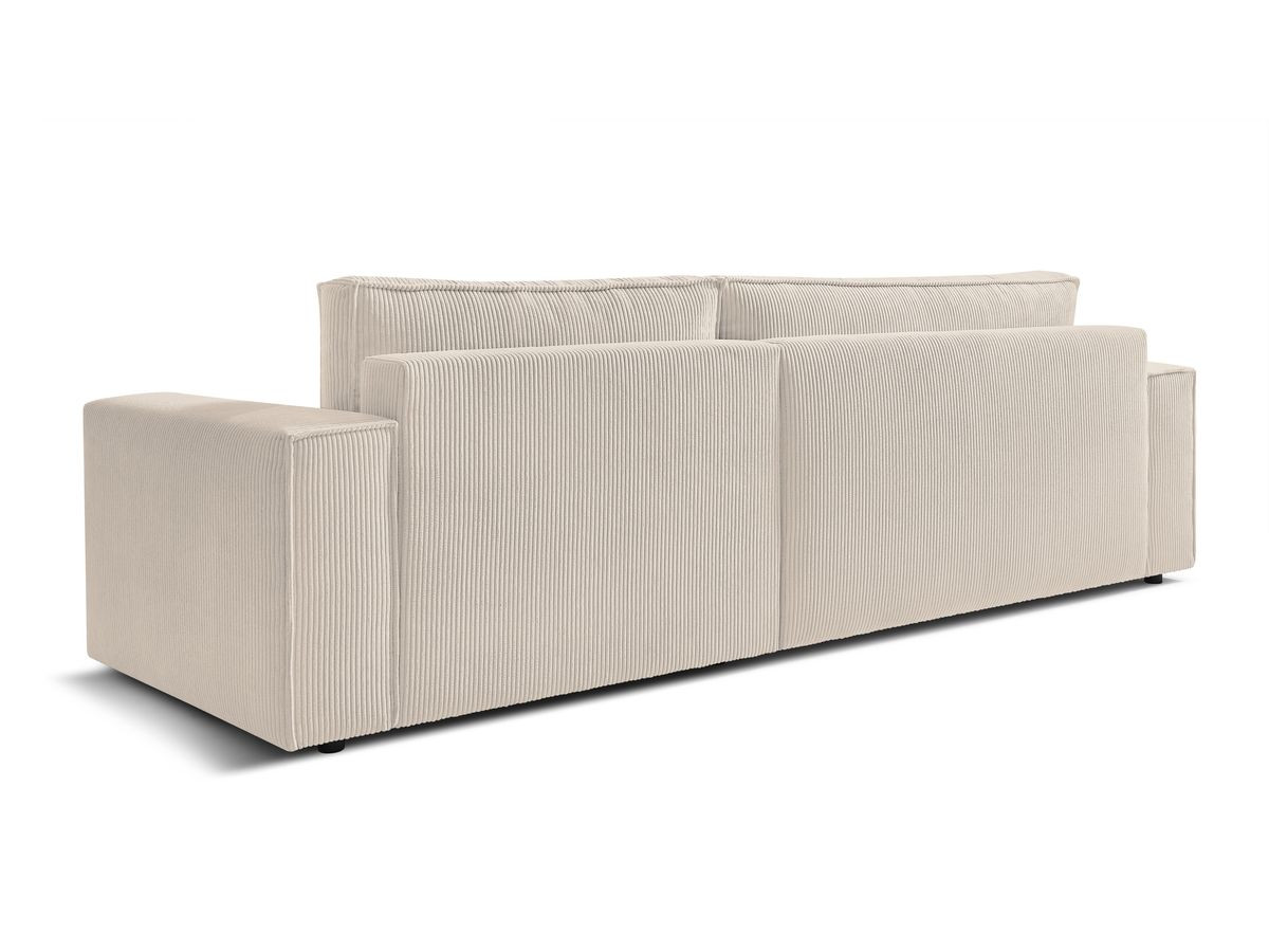 Canapé d'angle fixe EVEREST tissu chiné - Orange - Angle droit - 10 coussins