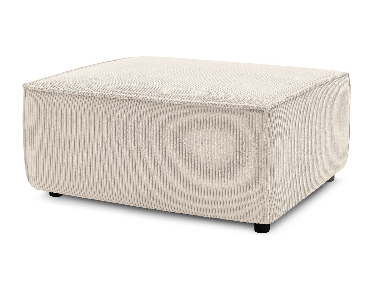 Canapé d'angle réversible convertible coffre NIHAD velours côtelé avec pouf