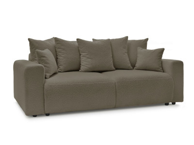 Canapé droit convertible coffre ENVY tissu bouclette doux