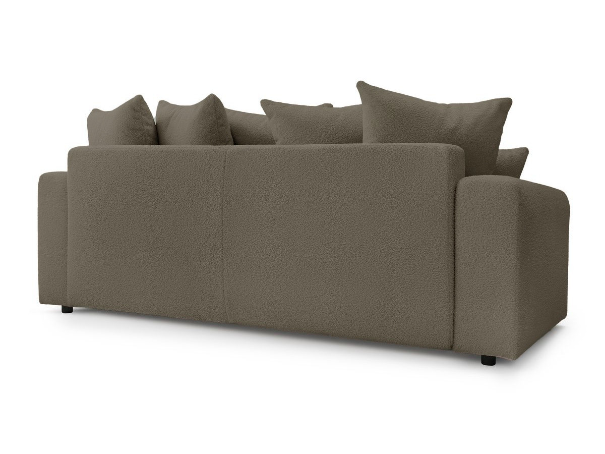 Canapé d'angle fixe EVEREST tissu chiné - Orange - Angle droit - 10 coussins