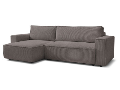 Canapé d'angle réversible convertible coffre NIHAD velours côtelé