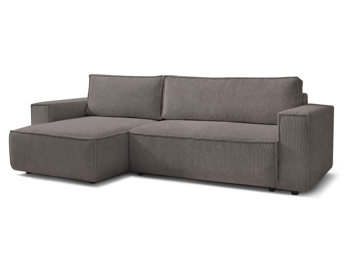 Canapé d'angle réversible convertible coffre NIHAD velours côtelé