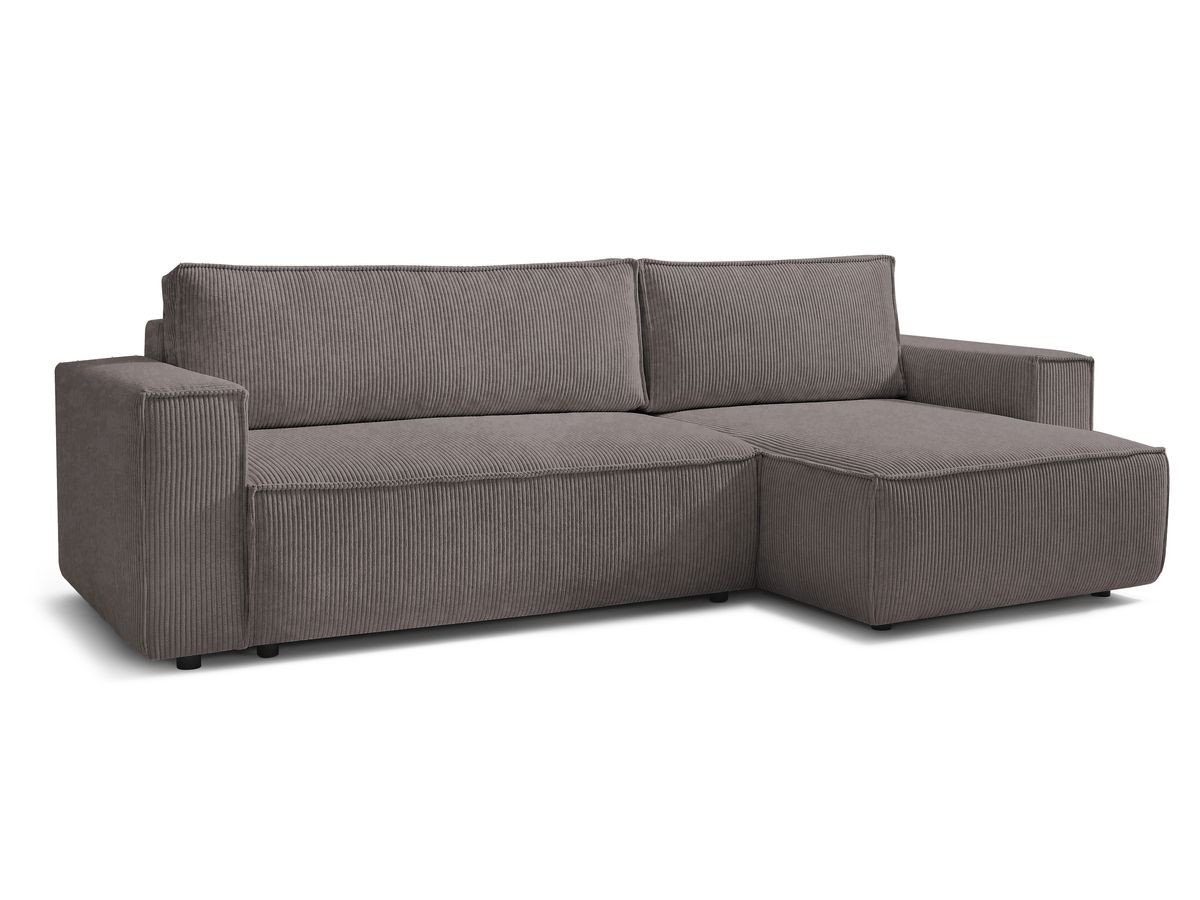 Canapé d'angle réversible convertible coffre NIHAD velours côtelé