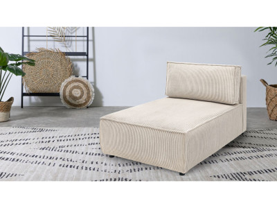 Méridienne sans accoudoir pour canapé modulable NIHAD tissu velours côtelé