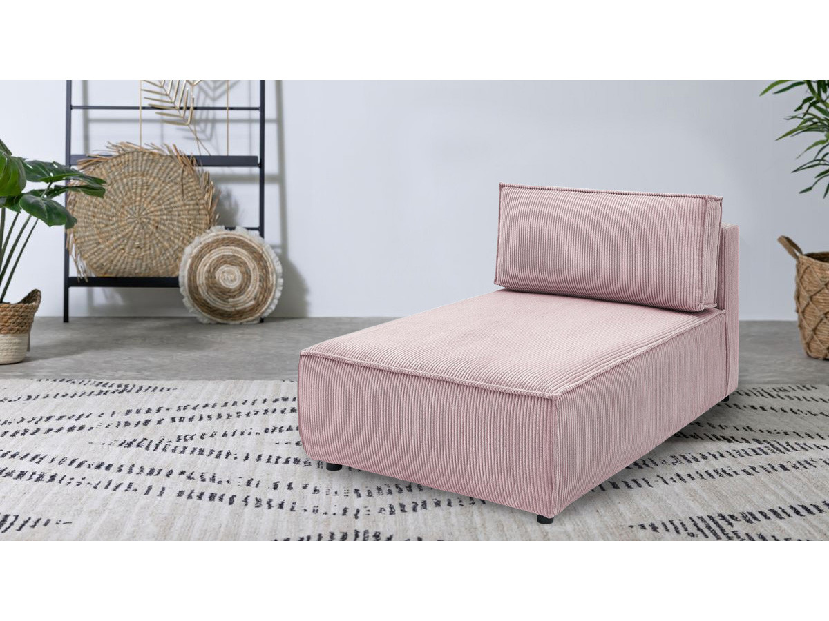Chaise longue zonder armleuningen voor modulaire NIHAD-bank in corduroystof