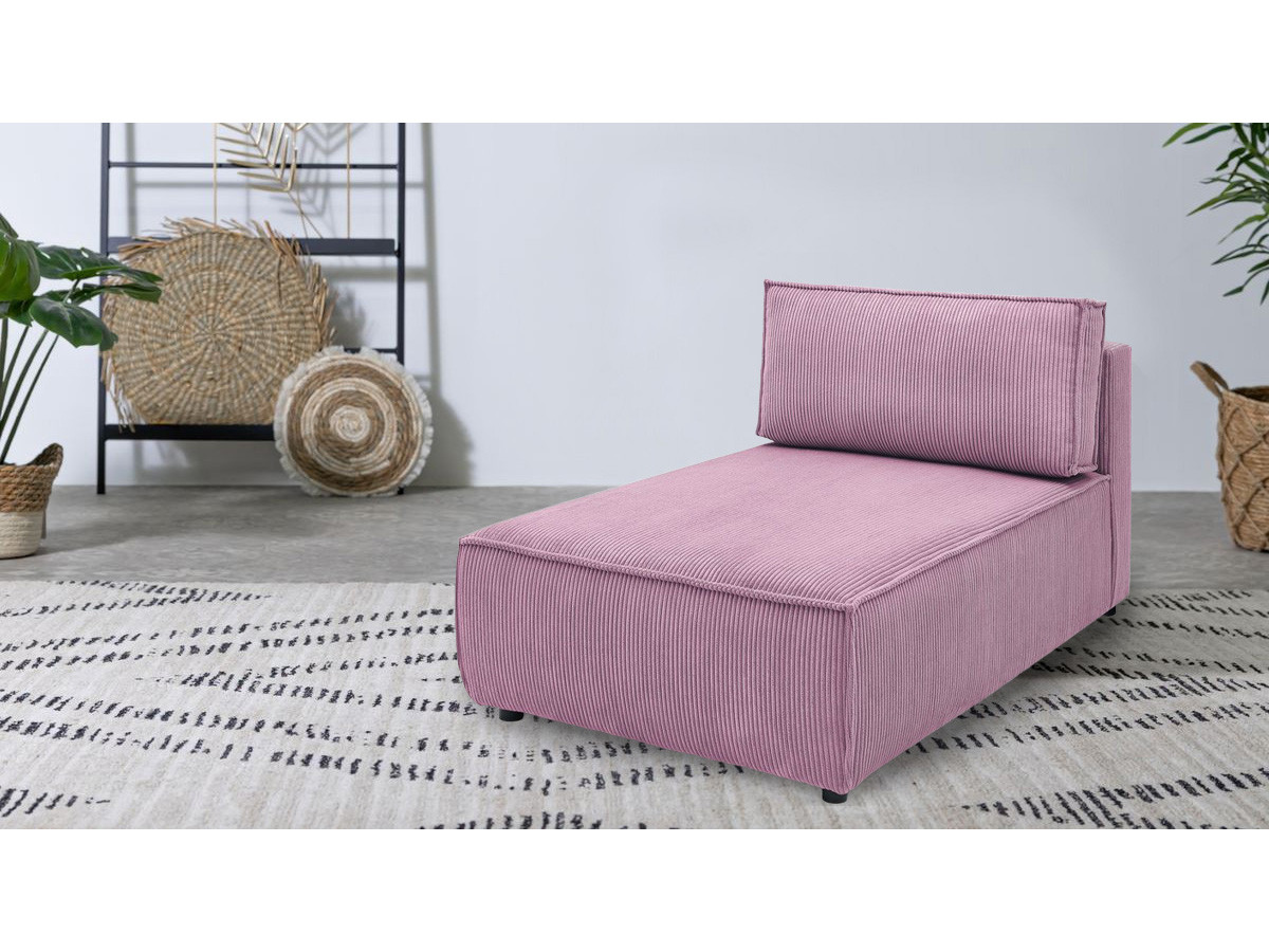 Chaise longue zonder armleuningen voor modulaire NIHAD-bank in corduroystof