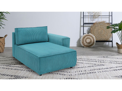 Méridienne avec accoudoir pour canapé modulable NIHAD tissu velours côtelé