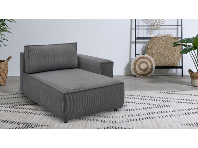 Méridienne avec accoudoir pour canapé modulable NIHAD tissu velours côtelé