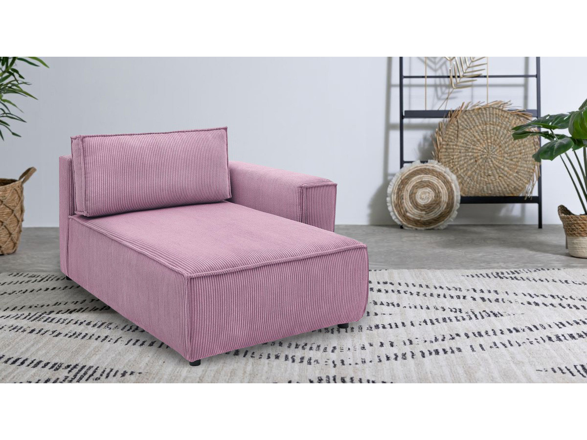 Chaise longue met armleuning voor NIHAD modulaire bank in corduroy stof