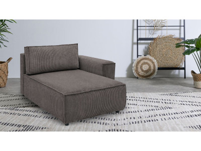 Méridienne avec accoudoir pour canapé modulable NIHAD tissu velours côtelé