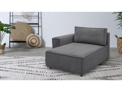 Méridienne avec accoudoir pour canapé modulable NIHAD tissu velours côtelé