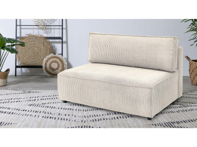 Chauffeuse 2 places sans accoudoir pour canapé modulable NIHAD tissu velours côtelé