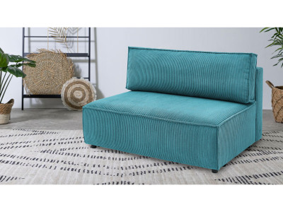 Chauffeuse 2 places sans accoudoir pour canapé modulable NIHAD tissu velours côtelé