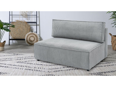 Chauffeuse 2 places sans accoudoir pour canapé modulable NIHAD tissu velours côtelé
