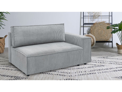 Chauffeuse 2 places avec accoudoir pour canapé modulable NIHAD tissu velours côtelé