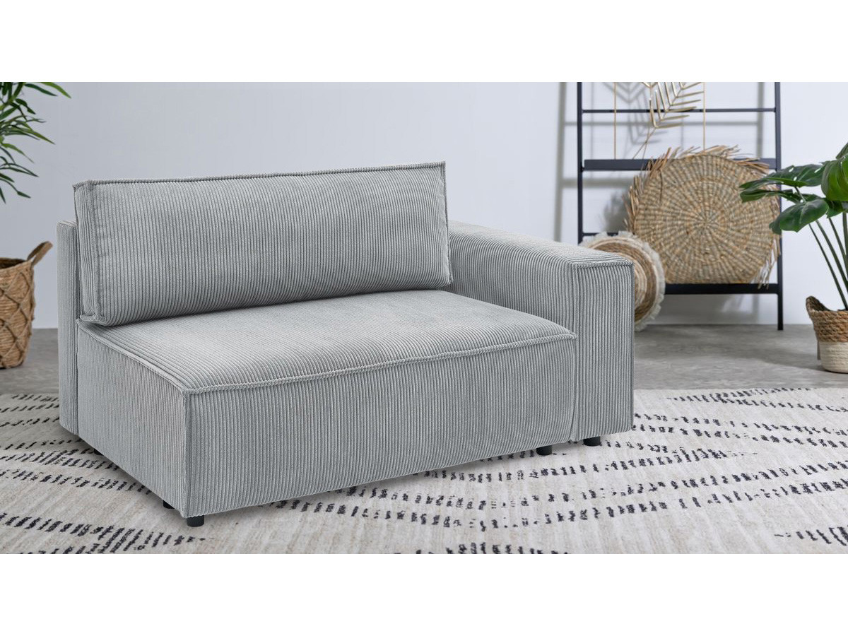 Chauffeuse 2 places avec accoudoir pour canapé modulable NIHAD tissu velours côtelé