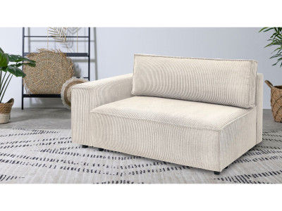 Chauffeuse 2 places avec accoudoir pour canapé modulable NIHAD tissu velours côtelé
