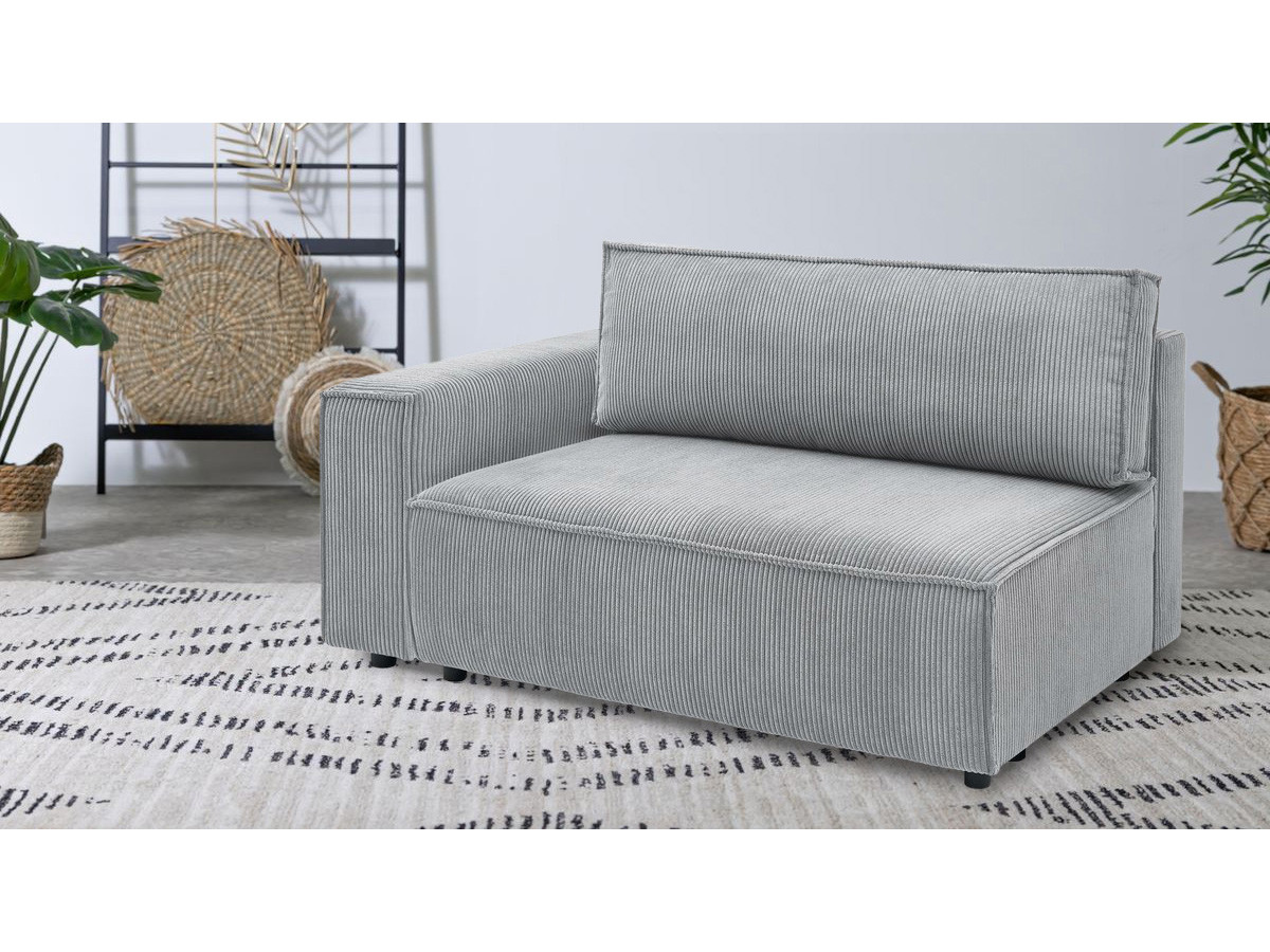 Chauffeuse 2 places avec accoudoir pour canapé modulable NIHAD tissu velours côtelé