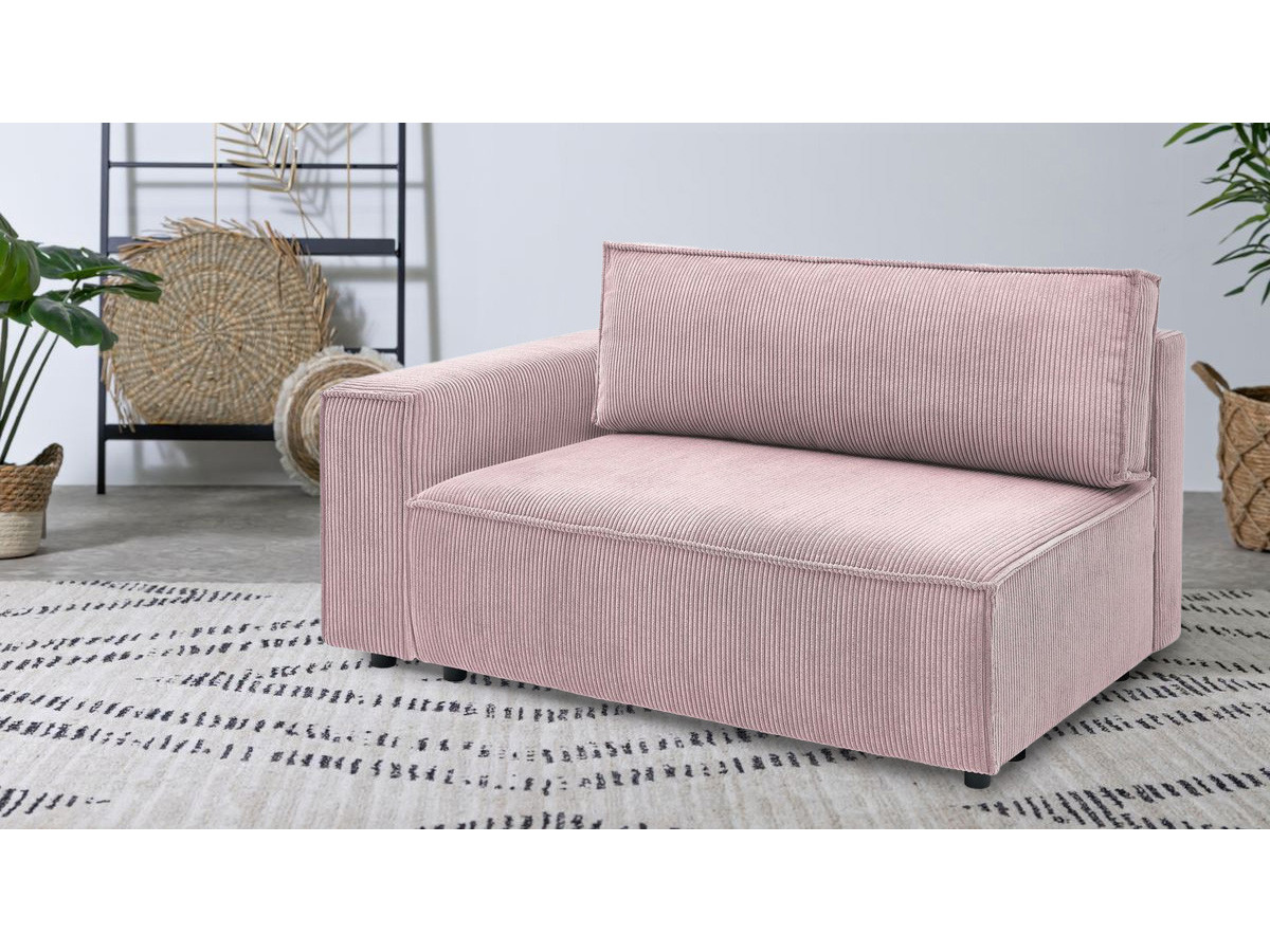 Chauffeuse 2 places avec accoudoir pour canapé modulable NIHAD tissu velours côtelé