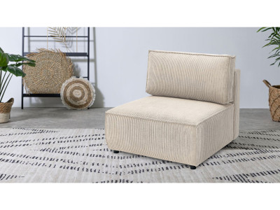 Chauffeuse 1 place pour canapé modulable NIHAD tissu velours côtelé