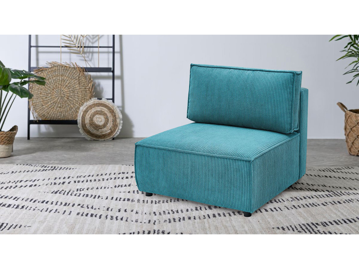 Chauffeuse 1 place pour canapé modulable NIHAD tissu velours côtelé