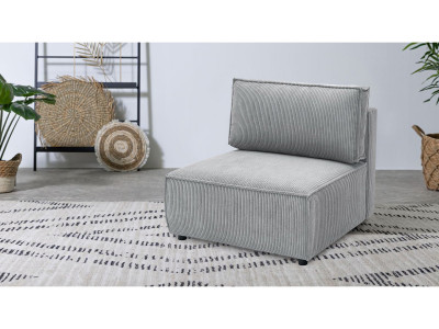 Chauffeuse 1 place pour canapé modulable NIHAD tissu velours côtelé