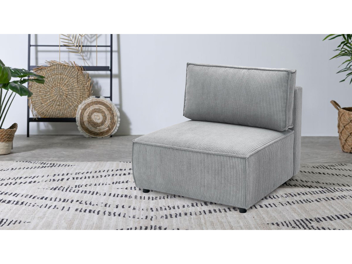 Chauffeuse 1 place pour canapé modulable NIHAD tissu velours côtelé