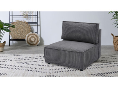 Chauffeuse 1 place pour canapé modulable NIHAD tissu velours côtelé