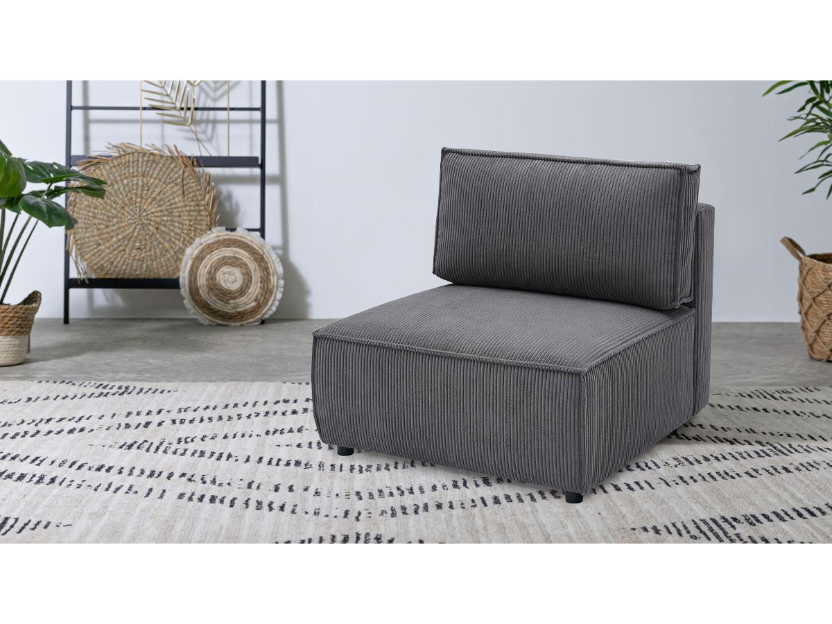 Chauffeuse 1 place pour canapé modulable NIHAD tissu velours côtelé