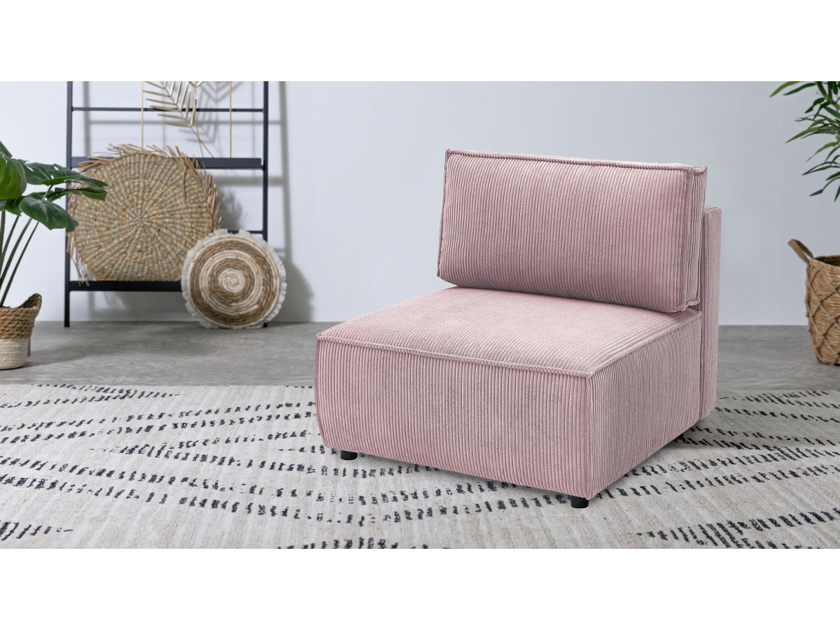 Chauffeuse 1 place pour canapé modulable NIHAD tissu velours côtelé