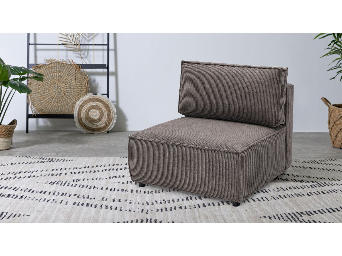 Chauffeuse 1 place pour canapé modulable NIHAD tissu velours côtelé
