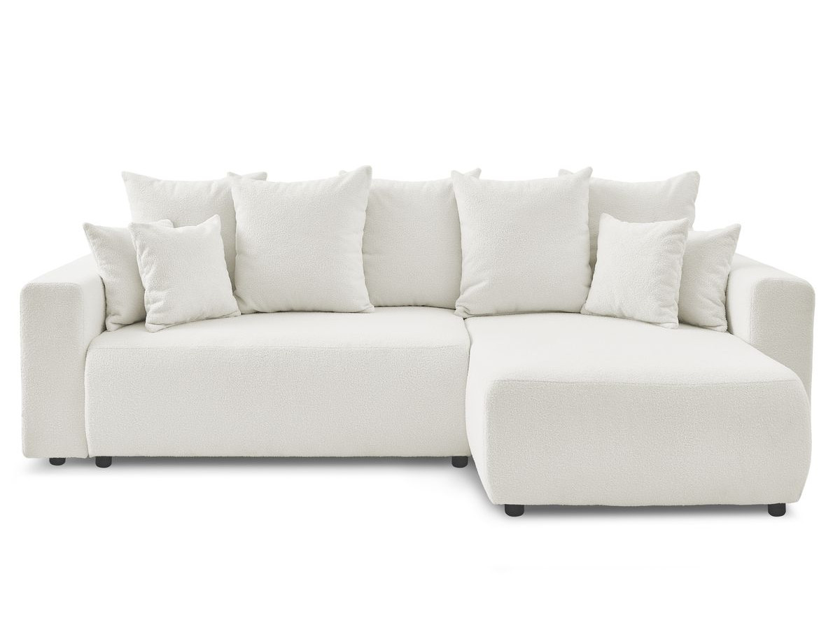 Canapé d'angle réversible convertible coffre ENVY tissu bouclette doux