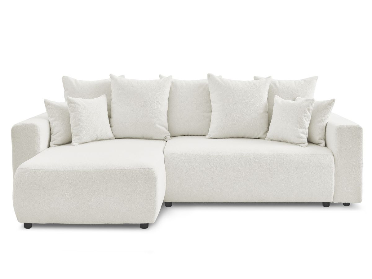 Canapé d'angle réversible convertible coffre ENVY tissu bouclette doux