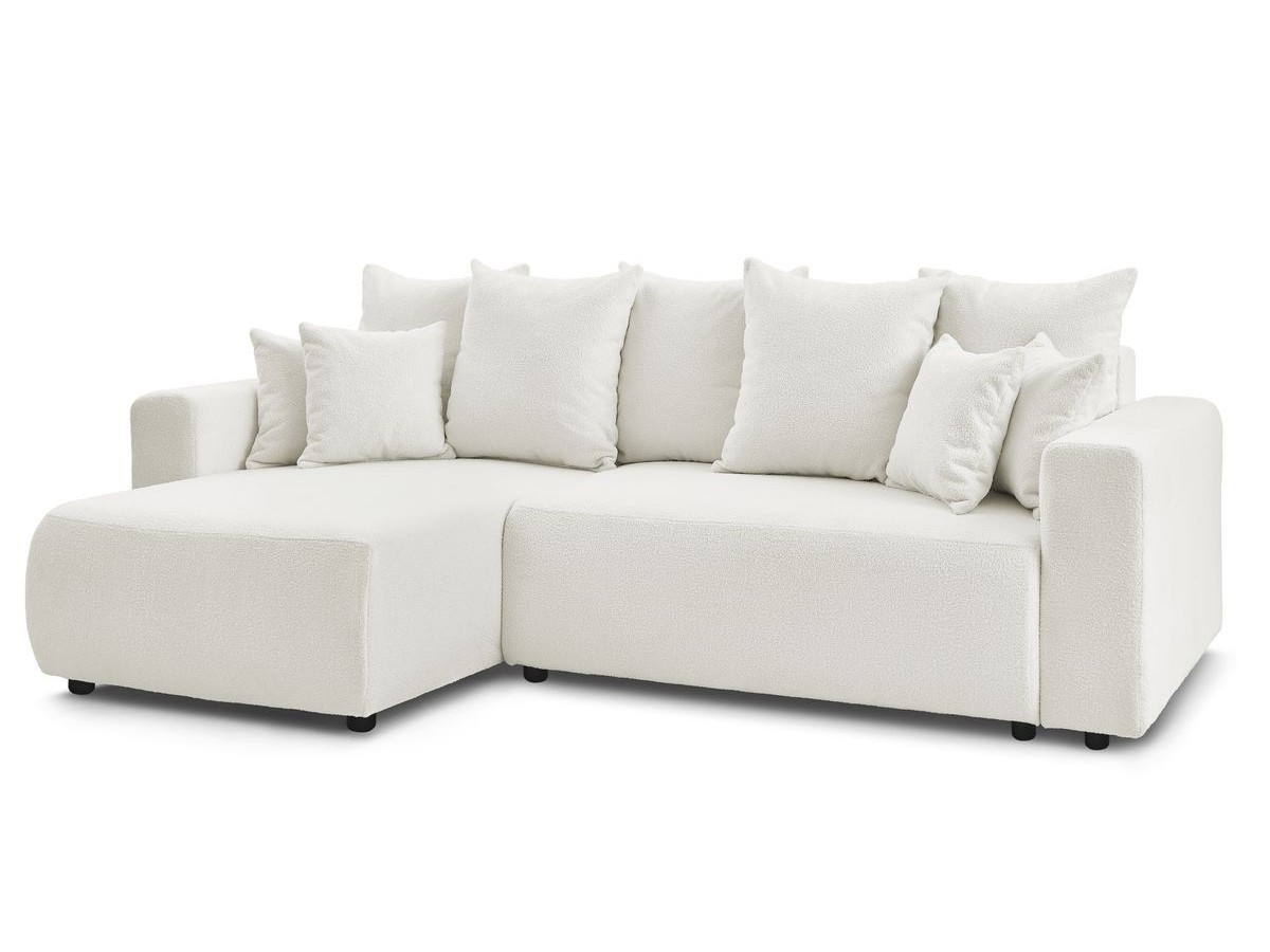 Canapé d'angle réversible convertible coffre ENVY tissu bouclette doux