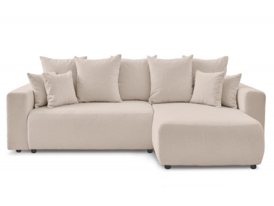 Canapé d'angle réversible convertible coffre ENVY tissu bouclette doux